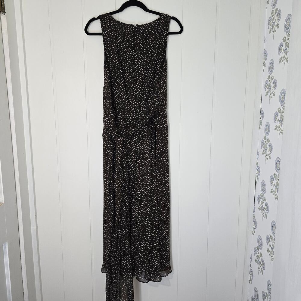 Adrianna Papell Silk Brown Pot Long Dress Sleeveless Lined Size 12 - Picture 2 of 9